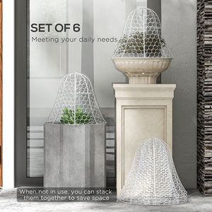 Set di 6 Campanelle da Giardino in Metallo Bianco 40x33 cm per Protezione Piante dai Parassiti e dai Predatori - Product Image 5