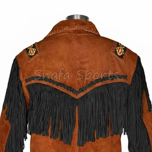 แจ็คเก็ตหนังแท้สไตล์คาวเกิร์ลสำหรับผู้หญิง เสื้อแจ็คเก็ตหนังแฟชั่นสไตล์ไบค์เกอร์สำหรับฤดูหนาว มีกระเป๋า  แบบธรรมชาติ - Product Image 4