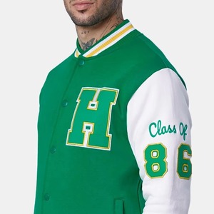 Solid Color Outdoor Wear University School Varsity <b>Jacket</b> Stand <b>Patchwork</b> Design Customized Color Size Excellent Quality <b>Jackets</b> - Product Image 5
