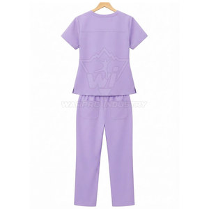 Professional Hospital <b>Scrub</b> <b>Set</b> For Women Short Sleeve Medical Uniform With Comfortable Straight Leg Pants - Product Image 2