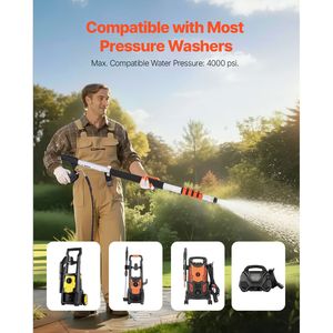 Lancia Telescopica da 24 Piedi 4000 PSI per Idropulitrici, Pulitore per Grondaie, Asta di Prolunga per Idropulitrice, Strumenti di Pulizia a Spruzzo Telescopici - Product Image 3