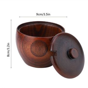 Bol à poivre et pot à épices de luxe 100 % en bois sculpté à la main pour la cuisine et le bain, récipient à sel de forme ronde pour les fêtes - Product Image 1