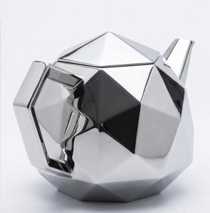 Modern Geometric <b>Stainless</b> <b>Steel</b> <b>Teapot</b> with Faceted Diamond Design Glossy Finished <b>Stainless</b> <b>Steel</b> for Catering & Restaurant - Product Image 3