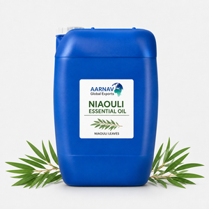 น้ำมันหอมระเหยเมลาลูก้า วิริดิฟลอรา นิอาอูลี บริสุทธิ์ 100% ยี่ห้อ AARNAV สกัดด้วยไอน้ำ ได้รับการรับรองมาตรฐาน GMP ใช้สำหรับฟื้นฟูผิว กระชับผิว และทำสบู่ - Product Image 4