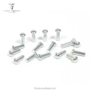 Rivets semi-ronds pleins en acier inoxydable et aluminium sur mesure avec finition argentée, certifiés ISO9001 pour la fixation métallique - Product Image 1