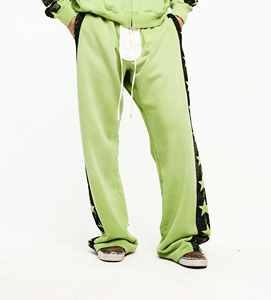 Unisex Flare Sweatpants Trousers Stacked Pants Printed Fleece <b>Joggers</b> - Product Image 4