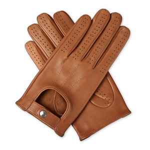 Gants de conduite en cuir marron pour hommes, professionnels, doux, respirants, design tendance, haute qualité, style rétro, vente en gros - Product Image 1