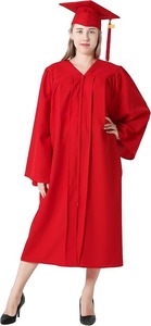 Ensemble Robe de Cérémonie Mate, Toque et Pompon 2026 pour Lycée et Diplôme Universitaire, Tissu 100% Polyester - Product Image 2