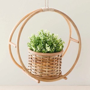 Hand weave rattan hanging <b>plant</b> pot holder <b>for</b> home garden accessories greenery <b>basket</b> planter - Product Image 3