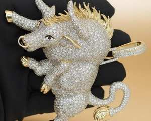 Colgante de Plata 925 con Moissanita VVS de Corte Redondo para Hombre, Estilo Hip Hop, con Incrustaciones, Pasa el Test de Diamante, Regalo para Amantes de Animales - Product Image 6