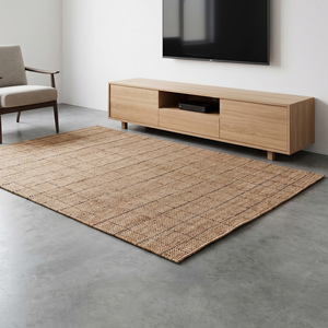 Natural Handwoven <b>Jute</b> <b>Rug</b> Beige Brown Geometric Pattern Area Carpet Anti-Slip Thick Medium Pile for Living Room Bedroom Modern - Product Image 6