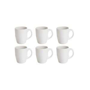 Set di 6 Tazze in Ceramica Excelsa Bianche 10x8 Cm Design Trendy - Product Image 4