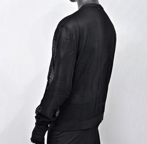 Camiseta de malla transparente para hombre, estilo Y2K, de manga larga, holgada, con diseño de red, para discoteca - Product Image 6