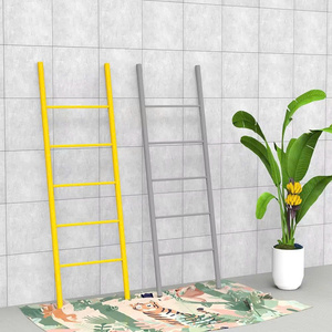 Échelle à serviettes en bambou à 5 marches, porte-plaids autoportant, en bambou massif, pour salle de bain, salon, chambre, personnalisable OEM, usine du Vietnam - Product Image 6