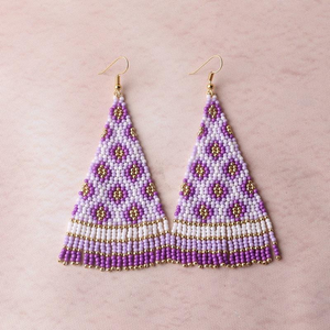 Pendientes de Moda Vintage Hechos a Mano con Cuentas y Borlas de Flores Pequeñas, Estilo Étnico, Pendientes de Cuentas de Arroz Trenzadas, Joyería para Mujer, Venta al por Mayor - Product Image 5