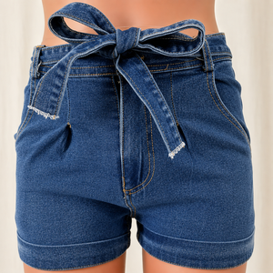 Women <b>Denim</b> Short Premium Cotton <b>Stretch</b> High Waist Mid Rise Relaxed Fit Casual Summer Fashion Custom OEM ODM Manufacturer Short - Product Image 1