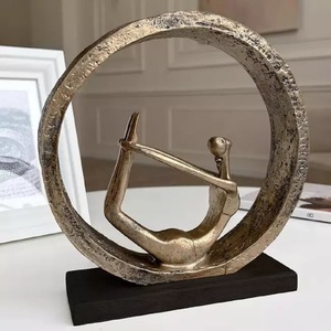 Sculpture Abstract Gilded Brass Aluminum Decorative Metal Art Decor <b>Statue</b> Hotel Metal Art Figurine Home Table Decoration Figure - Product Image 3
