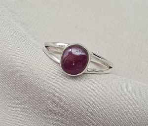 Anillo de rubí natural, plata de ley 925, rubí ovalado cabujón, joyería hecha a mano, talla 7US - Product Image 6