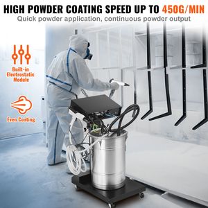 Sistema de Recubrimiento en Polvo con Salida Electrostática de 50 W y 100 KV, Kit con Tolva de Polvo de 50 L, 450 g por Minuto, para Maquinaria de Recubrimiento de Metales - Product Image 4
