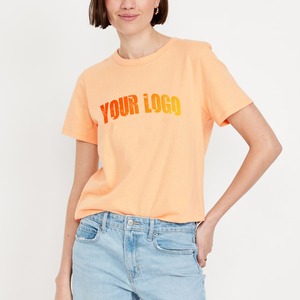 เสื้อยืดคอตตอน 100% พิมพ์ลายโลโก้ 3 มิติ แบบพอง ทรงหลวม สไตล์ฤดูใบไม้ผลิและฤดูร้อน สำหรับผู้หญิงไซส์ใหญ่ พร้อมโลโก้แบบกำหนดเอง - Product Image 1