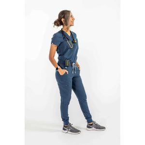 Men Custom Medical <b>Scrub</b> Uniform Nurse Doctor Polyester Rayon Spandex Nursing Work Wear Three Piece <b>Scrub</b> Uniform Set for Women - Product Image 2