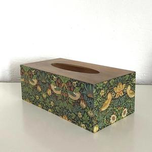 Caja de pañuelos de madera estampada con forro de terciopelo, caja de pañuelos de madera estampada de primera calidad para almacenamiento de accesorios, caja de pañuelos faciales al por mayor - Product Image 3