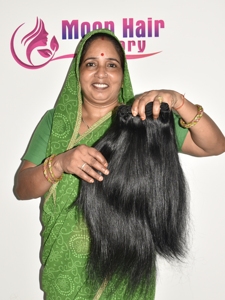Extensiones de Cabello Humano Virgen Natural Liso Negro Remy con Cutícula Alineada Doble Trama Suave y Sedoso al por Mayor - Product Image 1