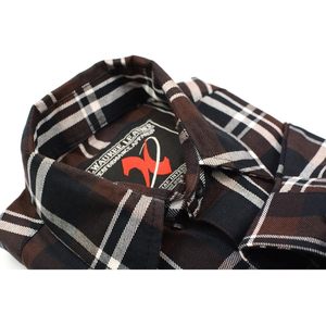 Camisa de Franela a Cuadros para Hombre, Manga Larga, Algodón, con Botones, Marrón, Blanco y Negro, Hecha en Pakistán, 2026 - Product Image 4