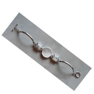 Pulsera combinada con plata SEASHELL JEWELRY Pulsera de plata con motivo de concha blanca Tamaño 16cm - Product Image 2