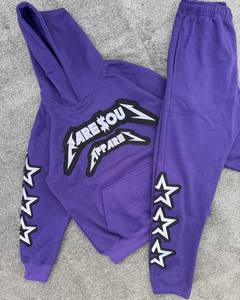 Ensemble de survêtement épais pour homme – Sweat à capuche zippé avec patch brodé et pantalon de survêtement évasé - Product Image 2