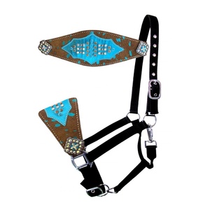 Top Trending Ajustable Negro Nylon Cuerda Halter Cuero Nariz Cristal Stud Trabajado por Fabricante Proveedor Saman Exports - Product Image 6