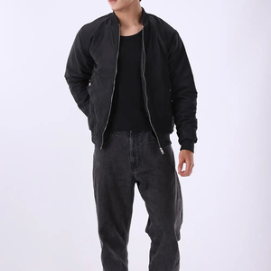 Men Classic Black Satin Bomber <b>Jacket</b> Zipper Up Shiny Silk Flight <b>Jacket</b> Lightweight Casual Slim Fit Outerwear Soft Coat - Product Image 4