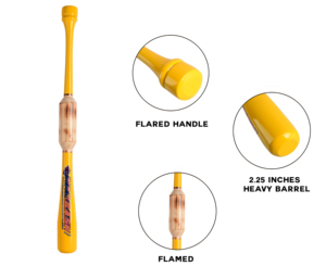 29" / 32 oz Yellow Heavy Weight Two Handed <b>Baseball</b> & Softball <b>bat</b> with Maple Wood for to Improve Strength BY NAQQASH SPORTS - Product Image 5