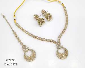 Bijoux Mehendi sert 09093, collier Polki Kundan, bijoux aspect émeraude, bijoux de mariée pakistanais pour mariage, fête, femmes. - Product Image 1