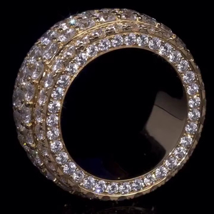 Luxury Jewelry Customization IGI Certified Diamond Jewelry Gold Plated VVS Moissanite Diamond Hip Hop Diamond <b>Rings</b> for <b>Men</b> - Product Image 2