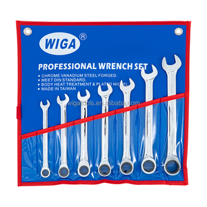 Juego de 7 Llaves de Trinquete para Astillero, Doble Extremo, Unidireccionales, Métricas, de Acero Cr-V, para Reparación de Equipos Marinos - Product Image 1