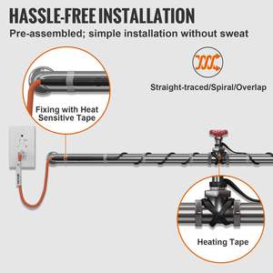 Cavo di riscaldamento autoregolante per tubi da 60 piedi nastro termico da 5W/ft per protezione antigelo tubo in plastica in metallo tubi di plastica apparecchiature di riscaldamento - Product Image 6