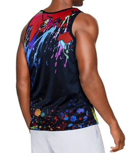 Camiseta sin mangas informal para hombre, personalizada, sublimada, transpirable, de secado rápido, anti-bolitas, antiencogimiento, tejida, 100% poliéster y algodón, con diseño liso. - Product Image 6