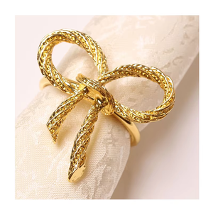 Anillos de servilleta metálicos ''BOWKNOT'', accesorios atemporales que nunca parecen excesivos, mejoran el ambiente general del comedor. - Product Image 6