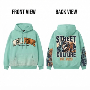 Sweat-shirt personnalisé pour femme en molleton 320 GSM, effet délavé à l'acide, imprimé numériquement, design streetwear, vêtement d'extérieur écologique - Product Image 1