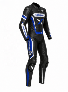 Combinaison de moto en cuir personnalisée pour équipe |   Noir Vert |   Fabricant OEM ODM |   Qualité de conception haut de gamme |   Vêtements de course - Product Image 2