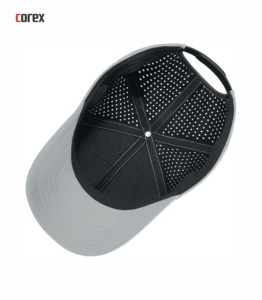 Casquette de baseball à 6 panneaux gris clair découpée au laser, maille respirante, réglable, unisexe, pour l'extérieur, printemps-été, décontractée - Product Image 4