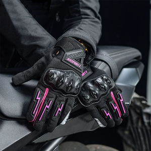 Guantes de Motocicleta con Pantalla Táctil, Guantes Deportivos de Protección para Ciclismo de Montaña, para Hombre y Mujer, Negros, de Poliéster - Product Image 3