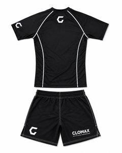 Ensemble short et rashguard de MMA personnalisable en polyester/nylon, respirant, anti-UV UPF50+, pour entraînement BJJ sans kimono - Product Image 1