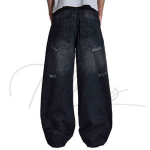 กางเกงยีนส์ขาสั้นทรงแบ็กกี้สำหรับผู้ชาย ดีไซน์สั่งทำ ลายเรียบ สีเข้ม สไตล์ไฮสตรีท สำหรับหน้าร้อน คุณภาพสูง พร้อมโลโก้ด้านหน้า - Product Image 4