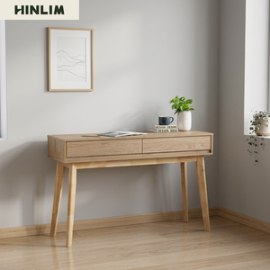 Scandinavian Design <b>Console</b> <b>Table</b> with <b>Storage</b> Drawers Laminated Board Top & Malaysian Oak Legs Modern Living Room Furniture - Product Image 2