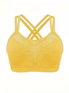 Strappy Backless Gym Wear Ladies Bra Underwear Geometric <b>Cross</b> Strap Exercise Clothing Athleisure Crop <b>Top</b> Private Label - Product Image 3