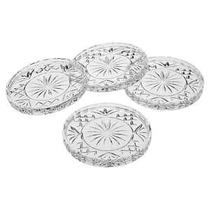 Elegant Classic Starburst Handpainted Glass <b>Coaster</b> Round <b>Heat</b> Resistant & Non-Slip for Serving Cocktails and Whiskey - Product Image 1