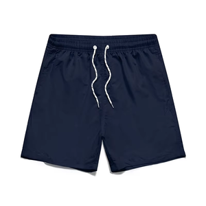 Shorts de sport pour homme en polyester/coton, motif uni, avec cordon de serrage, anti-plis, pour la maison, le jogging, le fitness, la plage, décontracté, mi-longueur - Product Image 1