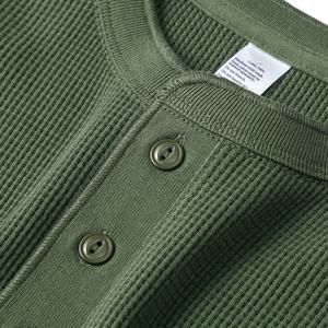 <b>Men's</b> Long Sleeve Thermal <b>Henley</b> <b>Shirt</b> Waffle Knit Casual Crew Neck Top Solid Color 2026 - Product Image 6